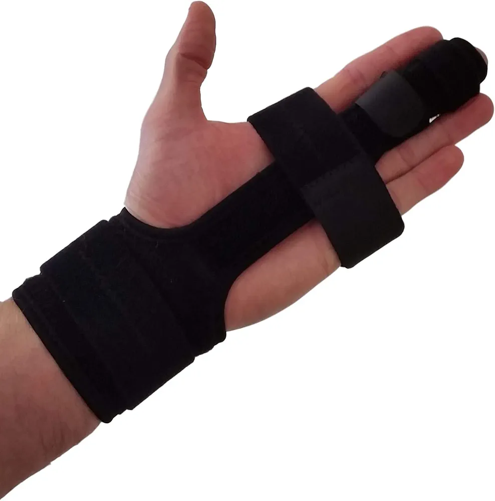 Trigger Finger Splint Middle Finger Brace | Middle Finger Splint For Broken or Fractured Middle Finger, Arthritis, Tendonitis, Tenosyvitis | Mallet Trigger Finger Straightener Immobilizer | LARGE