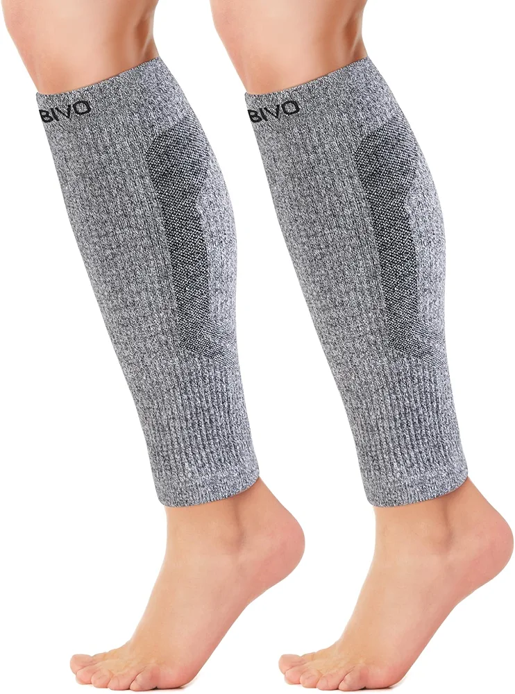 CAMBIVO 2 Pairs Leg Sleeves for Men and Women, High-Elastic Calf Sleeves for Running, Shin Splints Support for Daily Wear