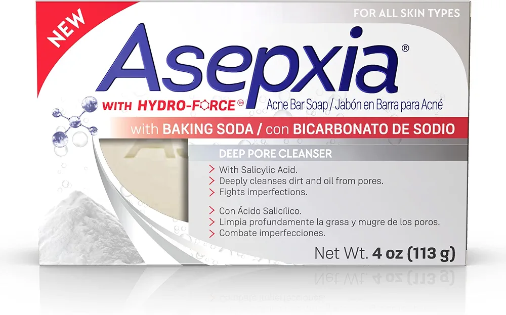 Asepxia Deep Cleansing Acne Treatment Bar Soap with Baking Soda and 2% Salicylic Acid, 4 Ounce