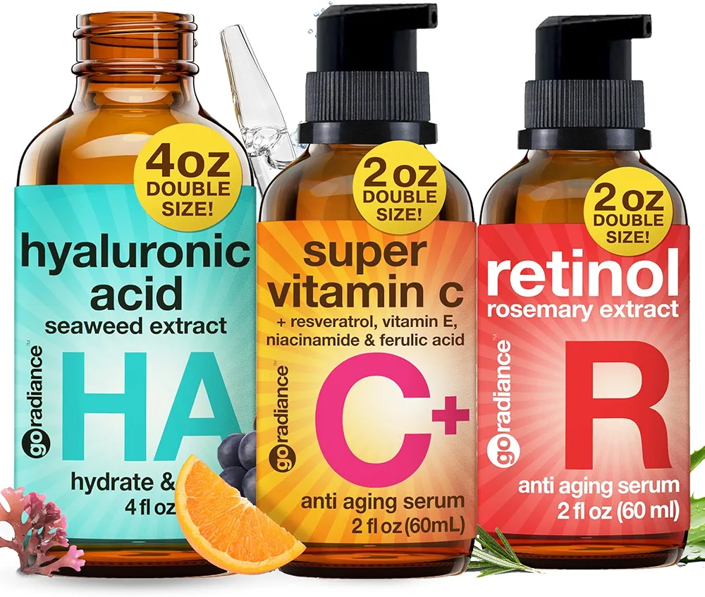 Hyaluronic Acid Serum + Retinol Serum + Super Vitamin C Serum