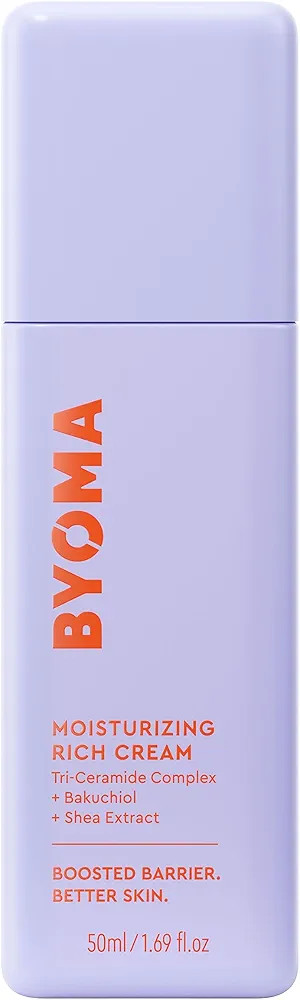 BYOMA Moisturizing Rich Cream - Barrier Repair Cream Face Lotion with Bakuchiol & Shea Extract - Ceramide Face Moisturizer for Dry Skin - Anti Wrinkle, Alcohol Free Face Moisturizer - 1.69 fl.oz