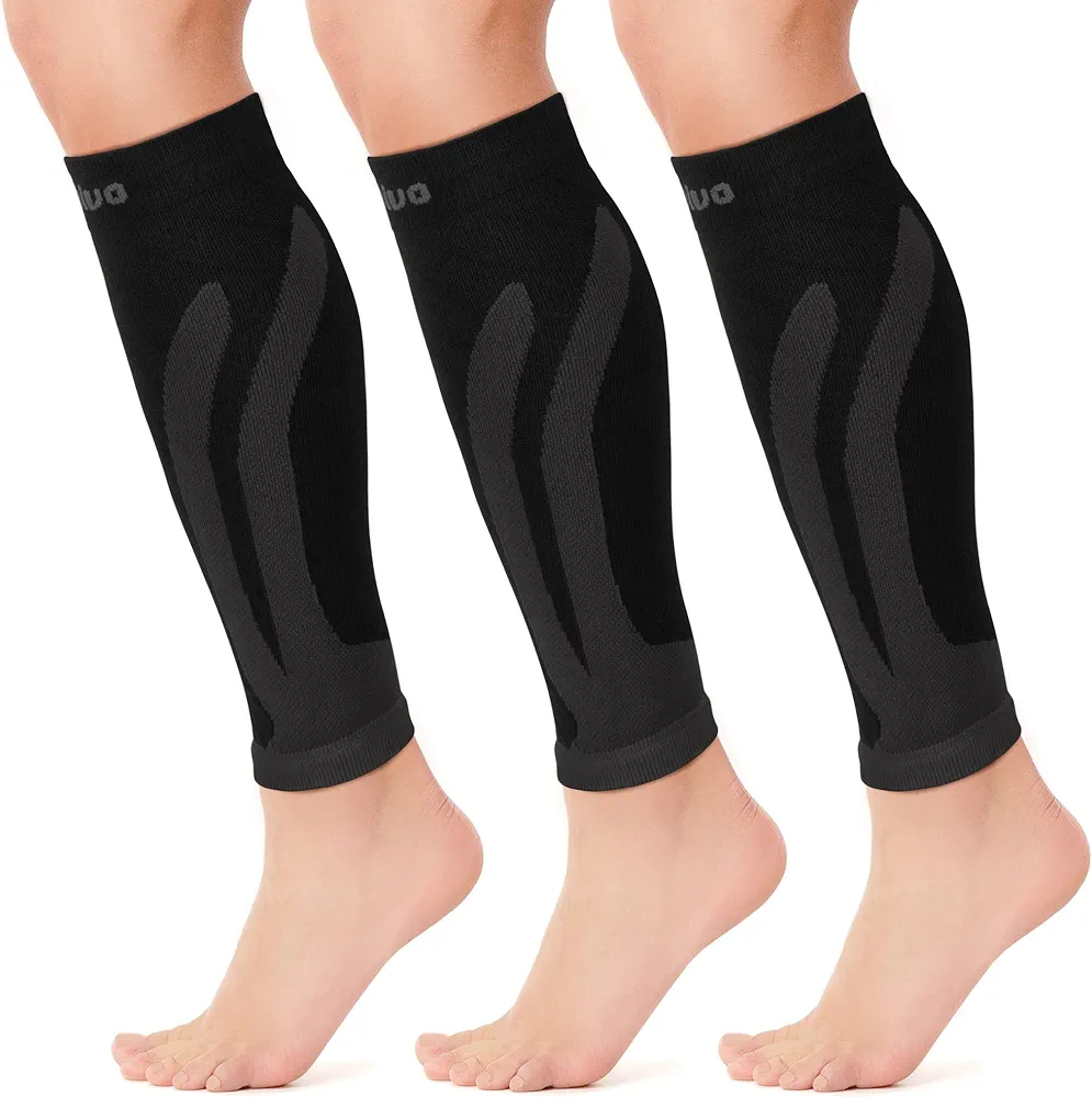 CAMBIVO 3 Pairs Calf Compression Sleeve for Women Men, Leg Support for Shin Splints