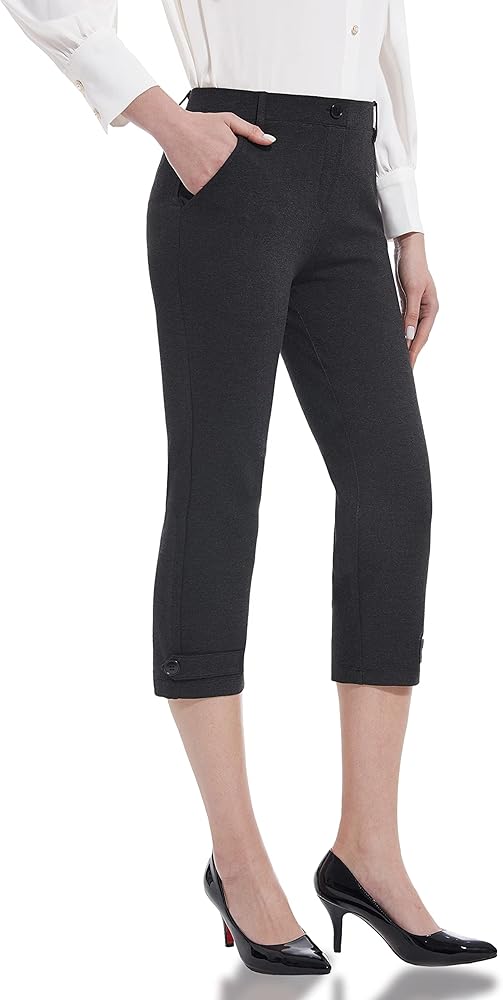 Tapata Capris for Women Casual Summer Business Professional Stretchy Dressy Wear to Work Crop Pants