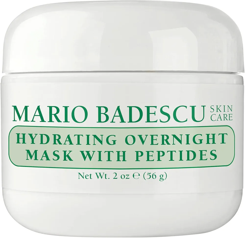 Mario Badescu Hydrating Overnight Mask with Peptides for All Skin Types | Anti-Aging Sleep Mask that Hydrates | Formulated with Palmitoyl Pentapeptide-4 and Palmitoyl Tetrapeptide-7| 2 fl OZ