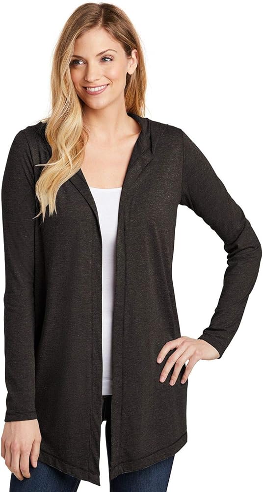 District Women's Perfect Tri Hooded Cardigan XL Black Frost