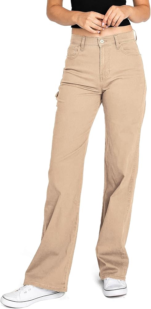 Celebrity Pink Women's Juniors High Rise Skater Wide Straight-Leg Pants