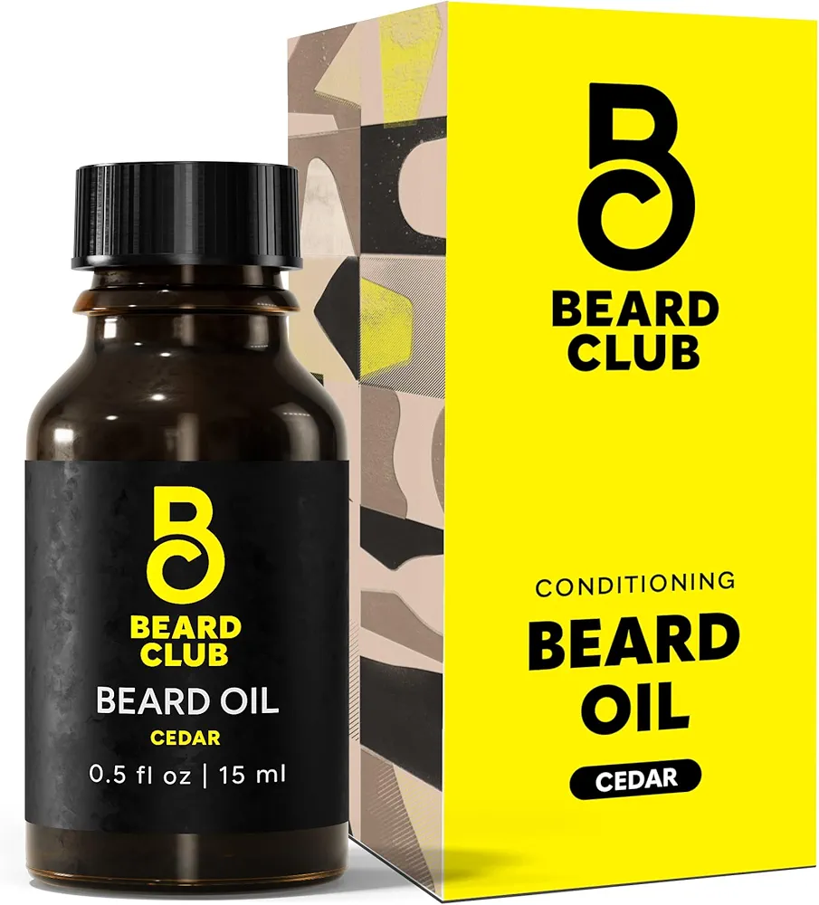 Beard Club Premium Cedar Beard Oil for Men - Natural Castor & Almond Oils - Beard & Mustache Conditioner - Hydrates, Moisturizes, Softens & Soothes Dry Skin - Strengthens Hair Follicles