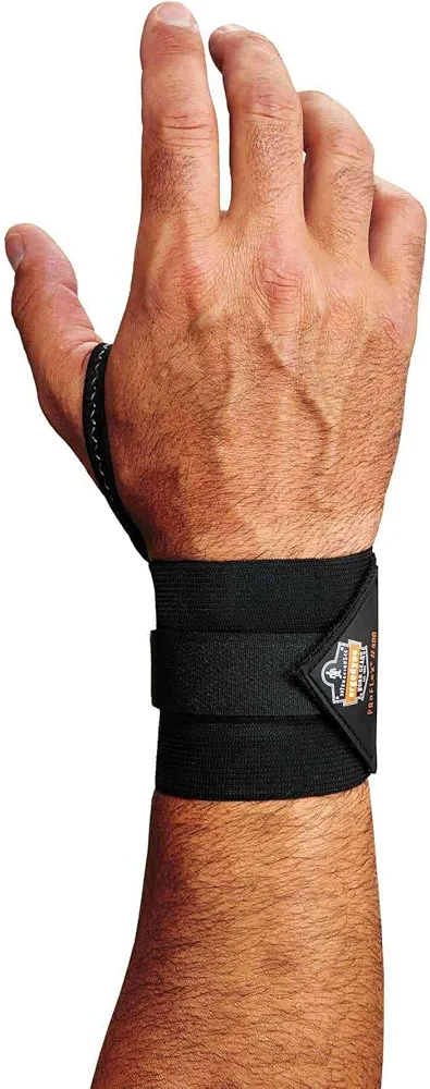 Ergodyne ProFlex 420 Wrist Wrap with Thumb Loop, Black, Small/Medium