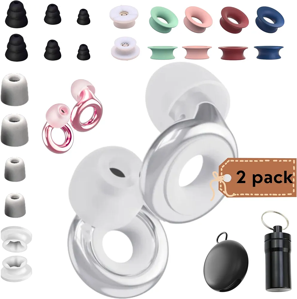 16Pcs Experience Earplugs for Concert Noise Cancelling Double Engage Rave Earplugs High Fidelity Ear Plugs for Noise Reduction Reusable Ear Plugs for Sleeping