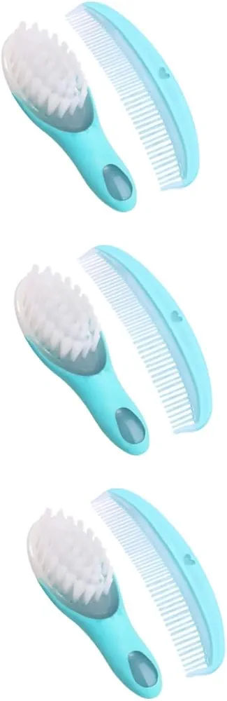 3 Sets Infant Hair Brush and Comb Soft Baby Hair Brush Infant Hair Brush for Girls Soft Hair Cradle Cap Brush for Babys Hair Comb Baby Grooming Newborn Cosmetic Bristle Brush