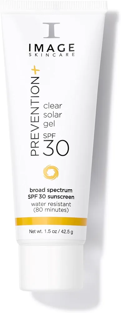 IMAGE Skincare, PREVENTION+ Clear Solar Gel SPF 30 Sunscreen, Broad Spectrum, Transparent Weightless Finish and No White Cast, Perfect Travel Size, 1.5 oz