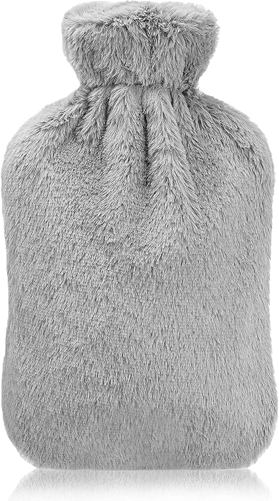 Lumeiy Hot Water Bottle with Soft Fluffy Cover,2 L Large Capacity Rubber Hot Water Bag Bed Bottle Gift for Women Mother Dad