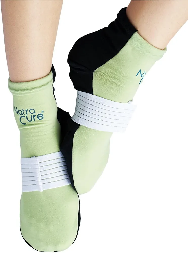 NatraCure Plantar Fasciitis Therapy Cold Socks with Compression Band - Reusable Ice Pack Slippers for Plantar Fasciitis, Arch Pain, Heel Pain, Swelling - FBA710 CAT - (Size: Large)