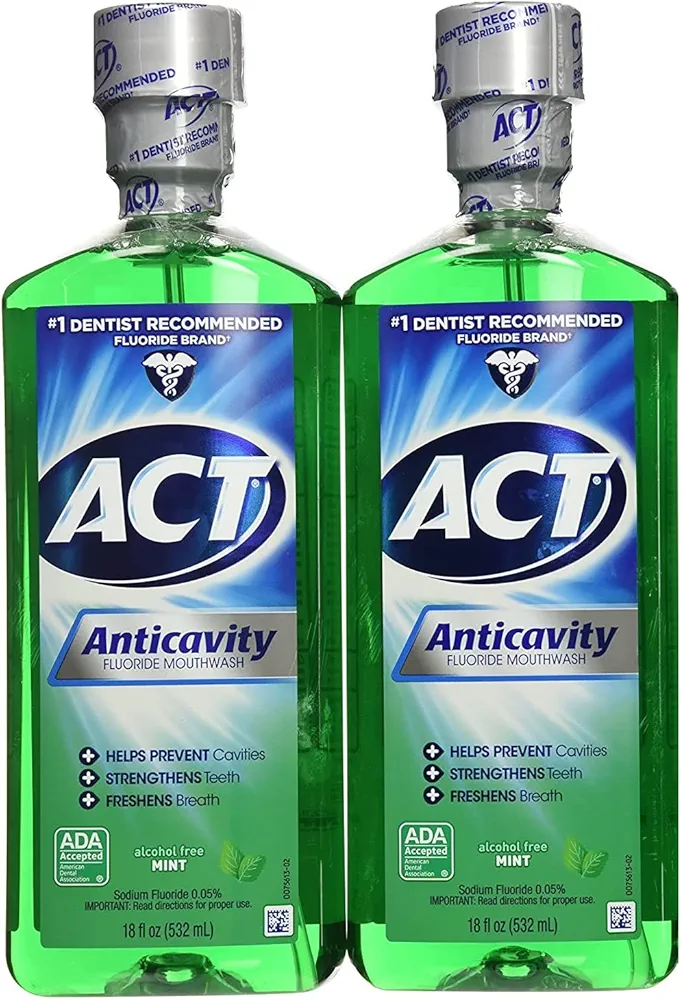 Act Anticavity Fluoride Mouthwash Mint 18 fl oz (Pack of 2)