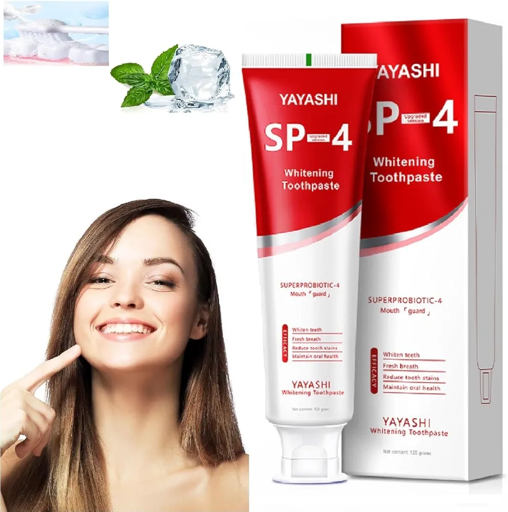 Sp-4 Probiotics Ultra Whitening Toothpaste,Promotes Healthy Teeth and Gums Prevents Tartar Fresh Breath.(red)