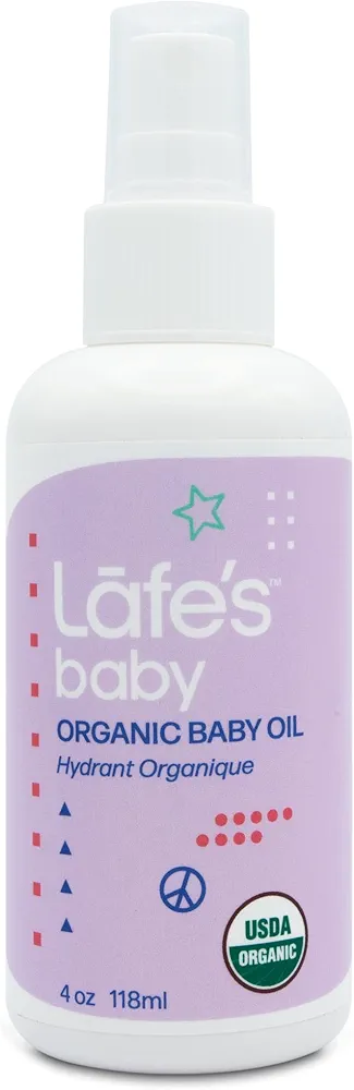 Lafe's Baby | Organic Baby Oil - Formerly Organic Baby & Kids Moisturizer - Jasmine & Grapefruit | All Organic & Natural with No Chemicals (4oz) - Packaging May Vary