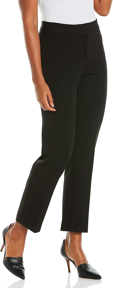 Rafaella Women's Curvy Fit Short Inseam Gabardine Slim Leg Pant