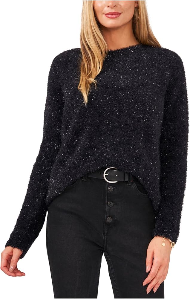 Vince Camuto Womens Black Long Sleeve Crew Neck Sweater M