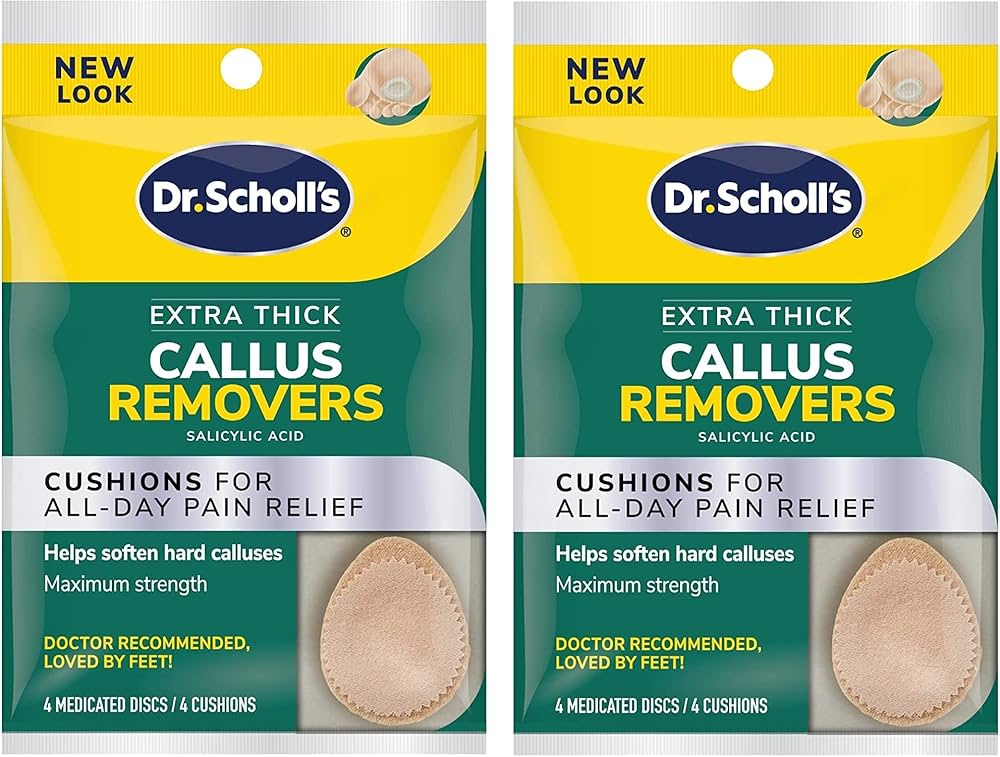 Dr. Scholl's Extra Thick Callus Remover, 4ct // Helps Soften Hard Calluses and Cushions for All-Day Pain Relief (Pack of 2)