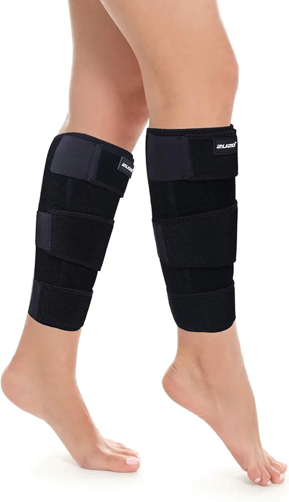 Calf Brace (Single) - Adjustable Shin Splint Compression Support for Calf Pain Relief, Recovery, Sprain, Swelling, Tennis Leg, Lower Leg Wrap - Calf Sleeve for Men or Women - Universal Size