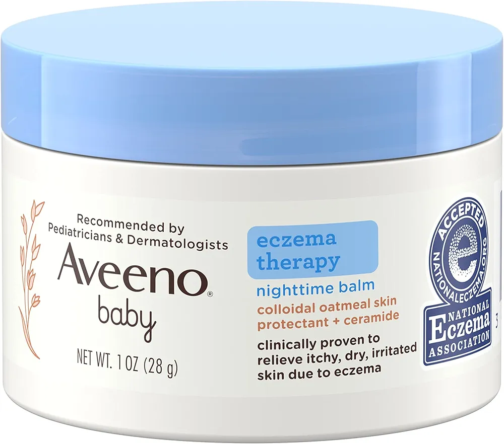 Aveeno Baby Eczema Therapy Nighttime Balm with Colloidal Oatmeal, Travel Size, 1 oz