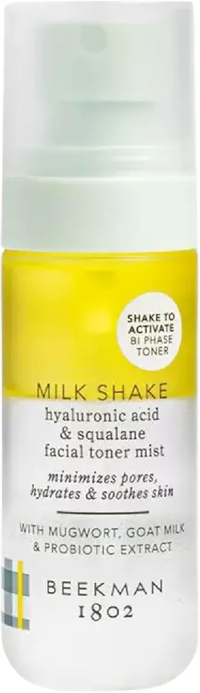 Beekman 1802 Milk Shake Hydrating Toner & Face Mist - Hyaluronic Acid & Squalane - Gentle - Minimizes Pores & Soothes Redness - Alcohol Free, Non-Comedogenic, Cruelty Free, Fragrance Free