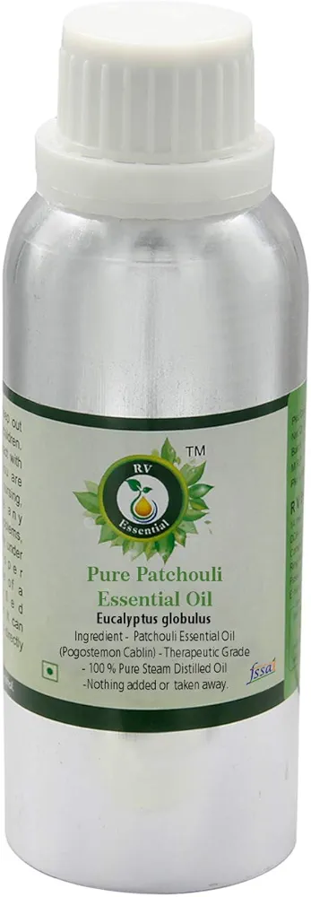 Patchouli Essential Oil | Pogostemon Cablin | Patchouli Oil | for Body | for Diffuser | for Hair | for Skin | 100% Pure Natural | Steam Distilled | Therapeutic Grade | 630ml | 21oz by R V Essential