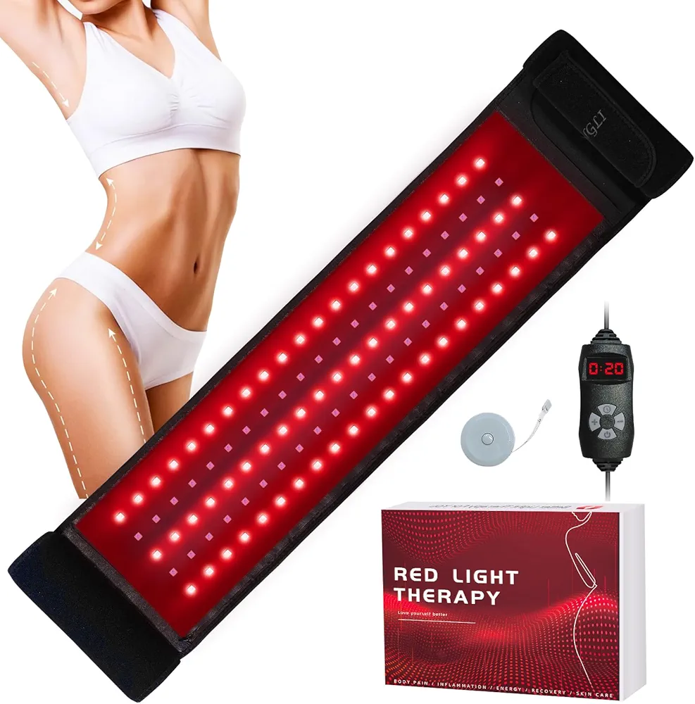 Red Light Therapy, Infrared Light Therapy Belt for Body Waist Back Knee Joints Pain Relief, Reduce Inflammation, Faster Healing (Black)