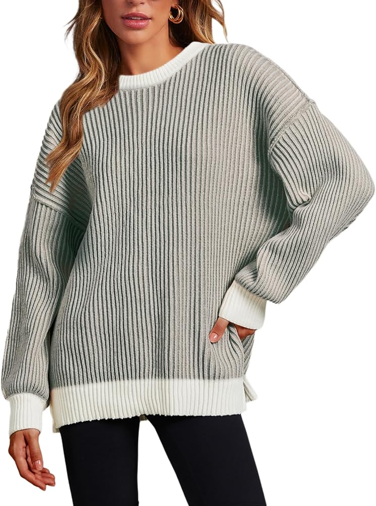 Beyond Chenille Sweater for Women Fall Casual Long Sleeve Crew Neck Pullover Rib Knit Blouse Tops