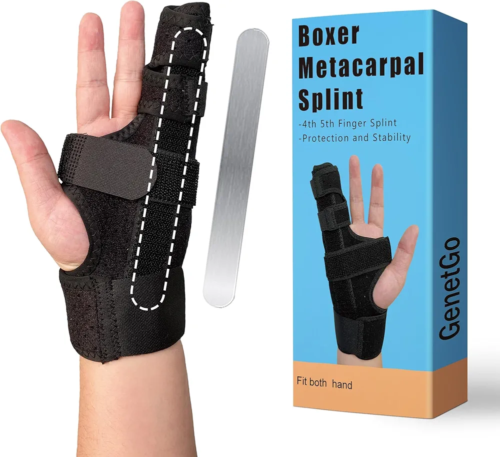 Boxer Break Metacarpal Splint Brace - 4th or 5th Finger Splint Support (X-Small)