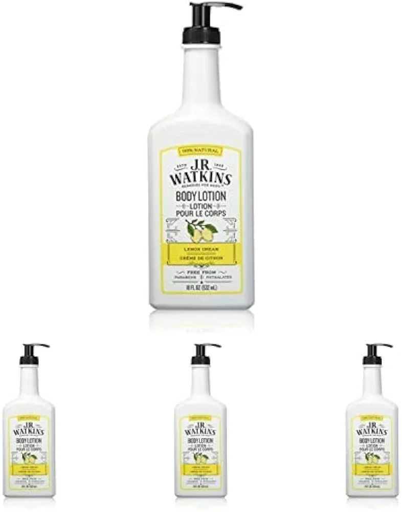 J.R. Watkins Daily Moisturizing Lotion (Lemon Cream) - 18 Ounces (Pack of 4)