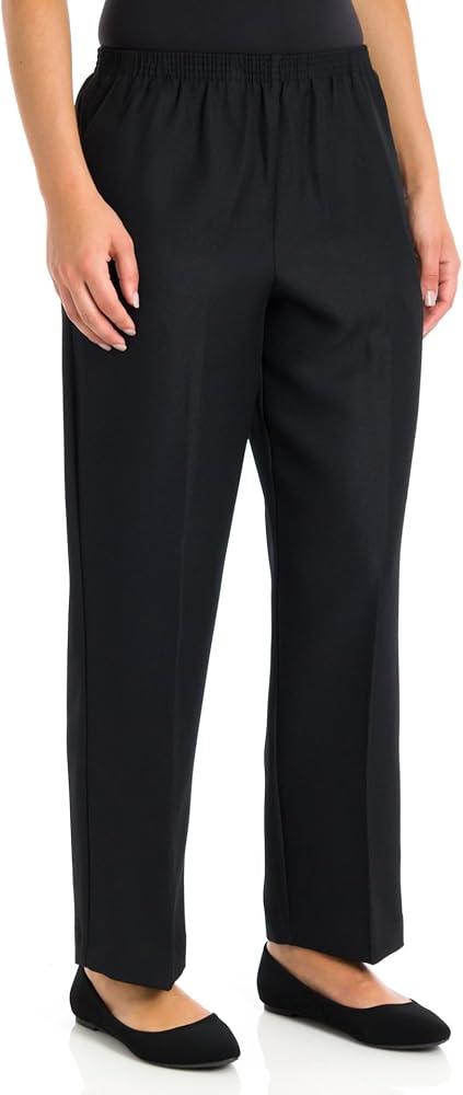 Alfred Dunner Women's Polyester Pants - Short/Plus Size, Black, 22W