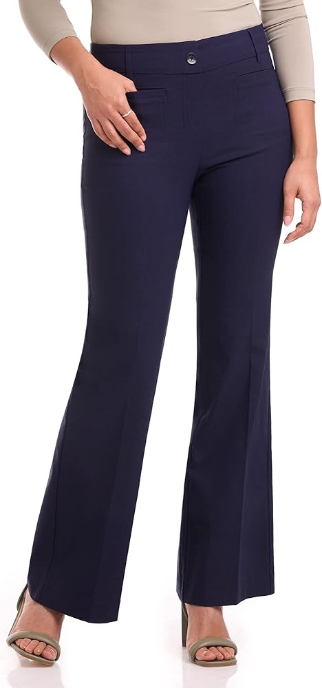 Rekucci Women's Ultra Stretch Pull-On Flared Leg Pant