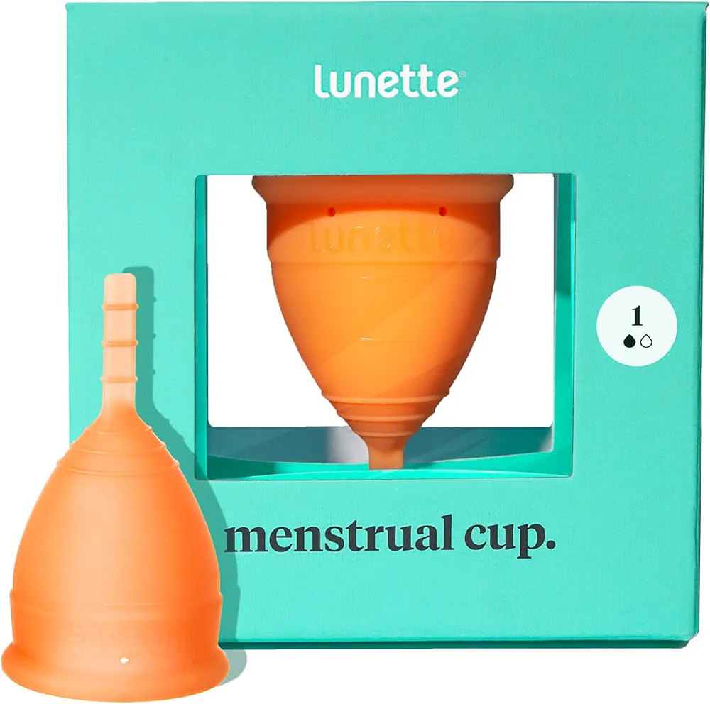 Lunette Menstrual Cup - Orange - Reusable Model 1 Menstrual Cup for Light Flow