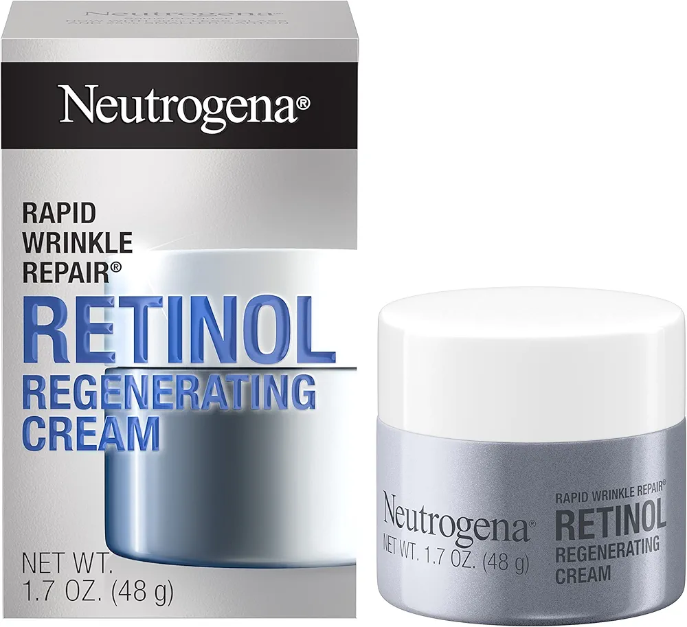 Neutrogena Retinol Face Moisturizer, Rapid Wrinkle Repair, Daily Anti-Aging Face Cream with Retinol & Hyaluronic Acid to Fight Fine Lines, Wrinkles, & Dark Spots, 1.7 oz