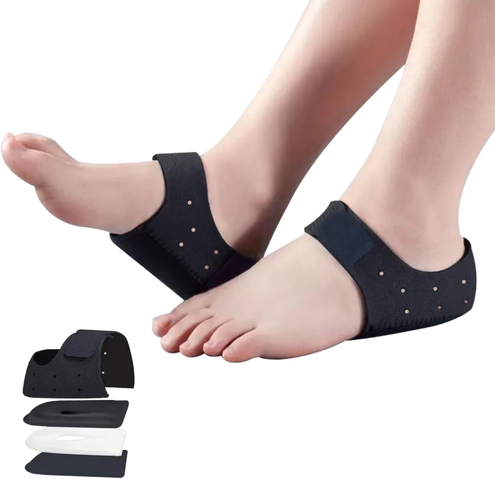 Heel Supports for Heel Pain, Plantar Fasciitis Heel Cups for Heel Pain Relief, Heel Spur, Heel Bursitis and Cracked Heels Black (1 Pair) (Small)