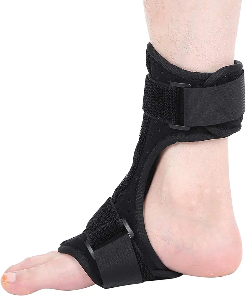 ZJchao Drop Foot Brace, Breathable Orthotic Plantar Fasciitis Night Splint Brace Adjustable Wrap Compression For Improved Walking Gait, Prevents Cramps Ankle Sprains