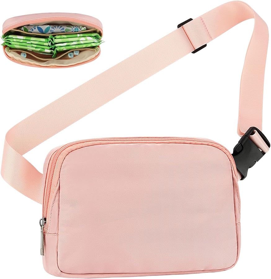 Desing Wish Nylon Period Pouch for Travel Sanitary Napkin Storage Bag Small Sling Bag for Women Crossbody Period Bags