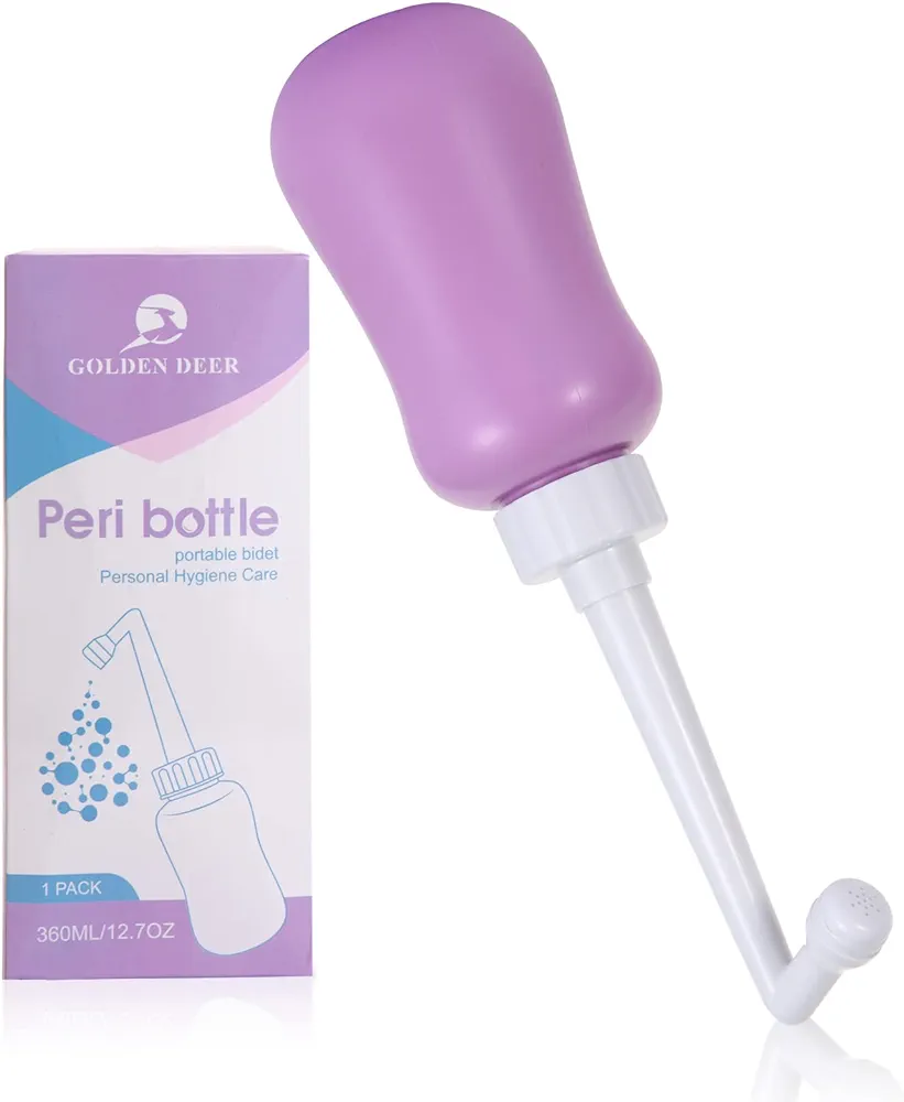 Peri Bottle for Postpartum Care for Perineal Recovery and Cleansing After Birth 12.7 OZ Color: Purple