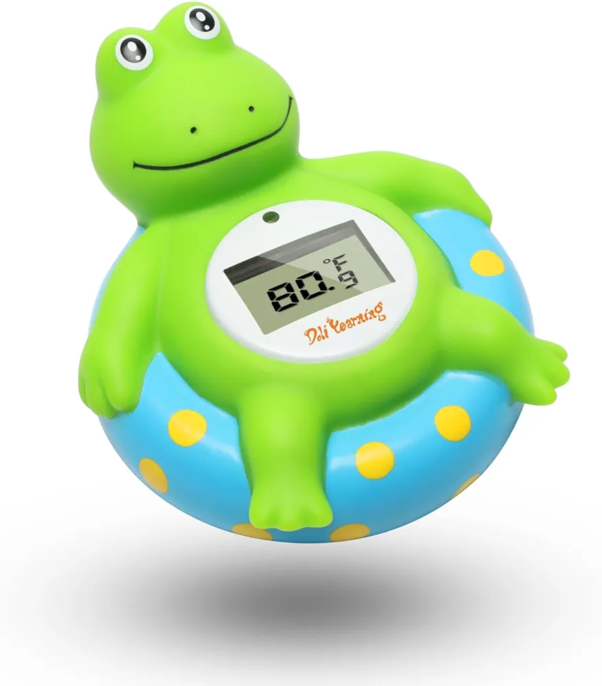 Doli Yearning Baby Bath Thermometer with Room Temperature| Fahrenheit and Celsius|Frog Lovely Shape|Kids' Bathroom Safety Products| Bath Toys…