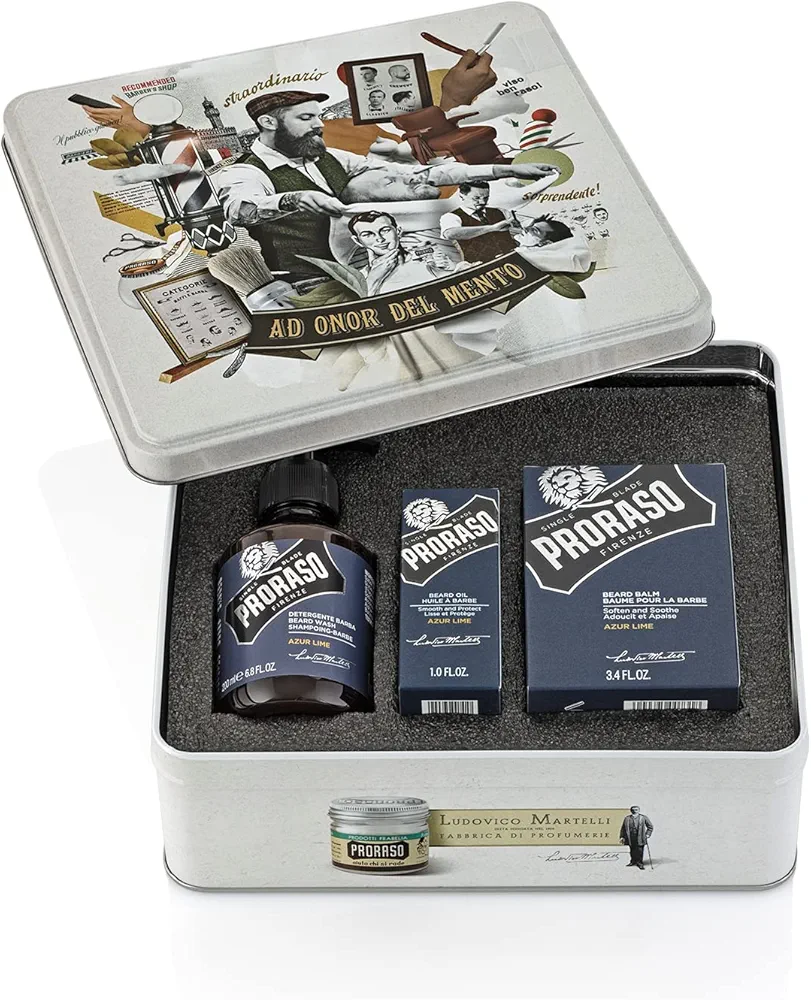 Proraso Beard Care Kit Gift Set for Men with Beard Wash, Beard Oil and Beard Balm