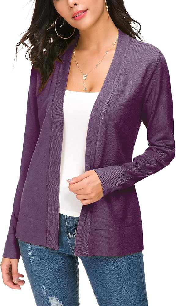 Women's Knit Cardigan Open Front Sweater Coat Long Sleeve