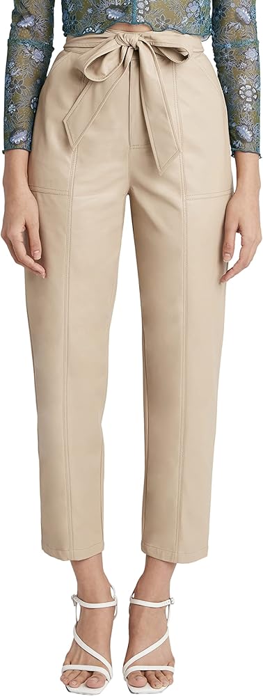 BCBGeneration Women's Faux Leather Pants with Zipper and Pockets