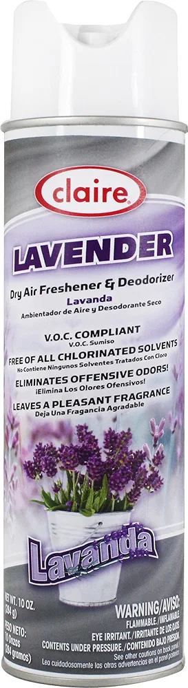 Clair CL191 Dry Air Freshener and Deodorizer, Lavender, 10 oz. Can (Pack of 12)