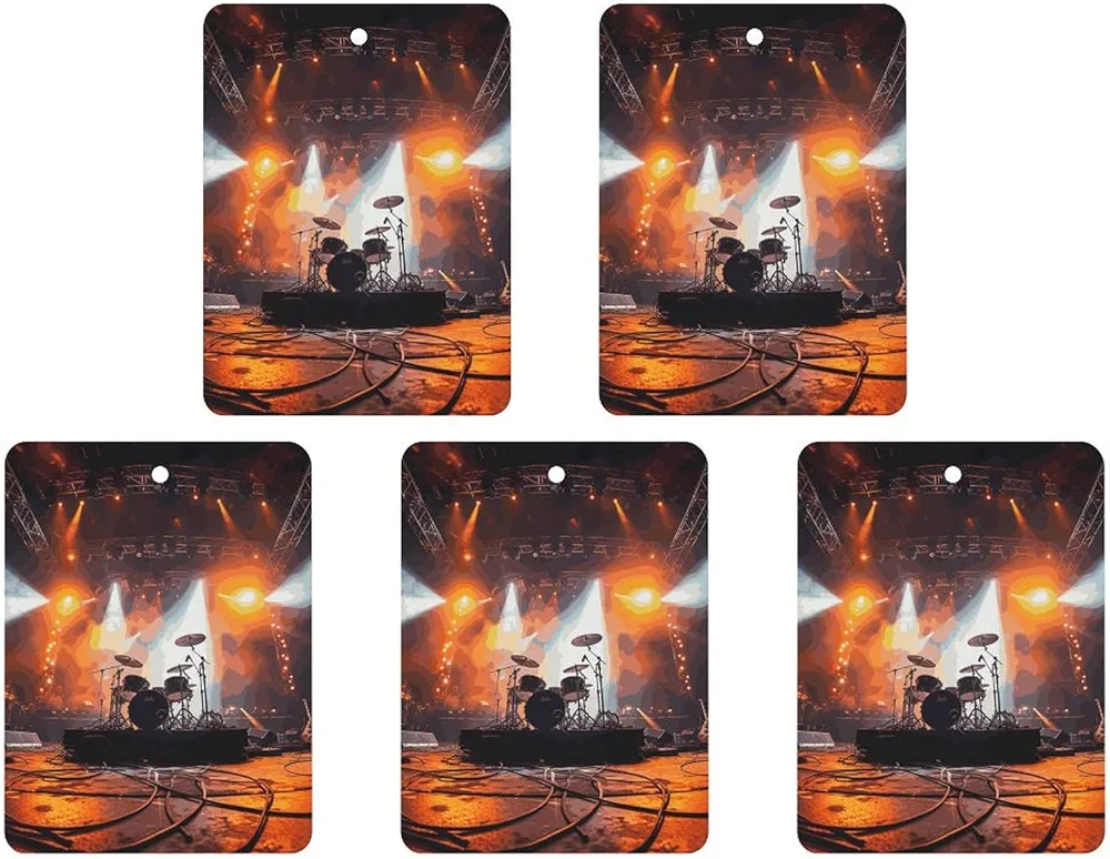 5 Pcs Car Air Fresheners Hanging Air Freshener Rock Concert Stage Hanging Scented Cards Fragrance Scented Cards for Car Car Aromatherapy Tablets for Car