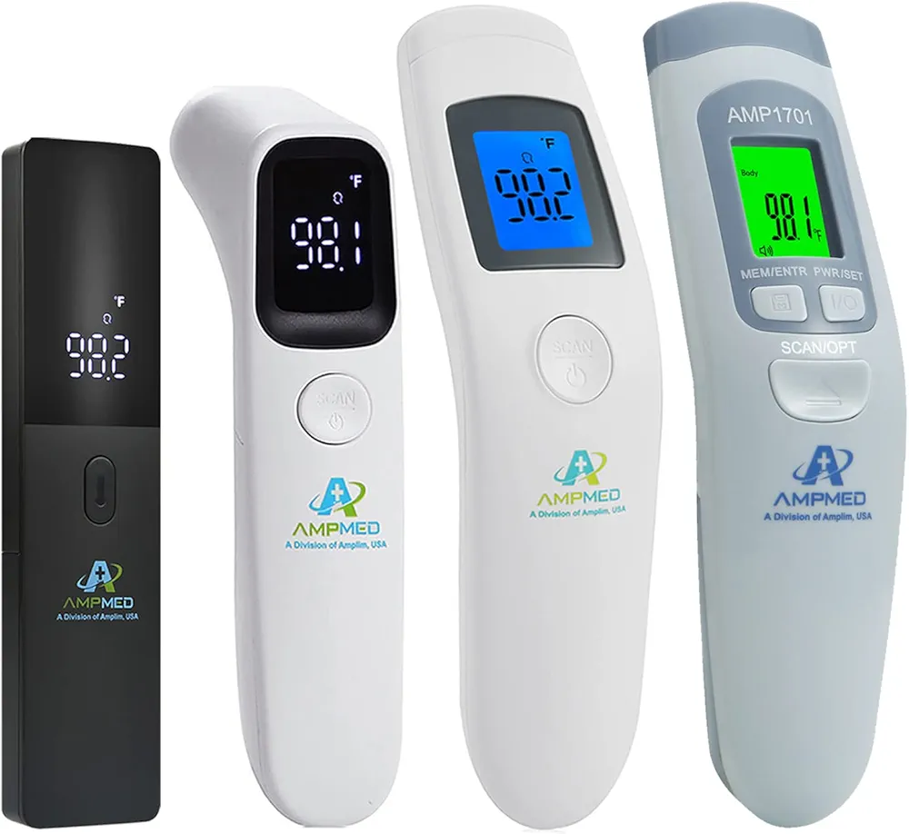 Amplim Baby Care Bundle Non-Contact Infrared Digital Forehead Thermometer for Adults and Baby