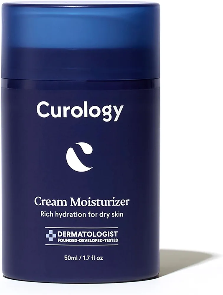 Curology Cream Moisturizer, Rich Hydrating Face Lotion for Dry Skin, with Shea Butter and Hyaluronic Acid, 1.7 fl oz