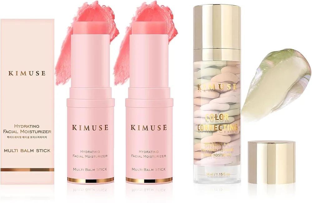 KIMUSE All-in-One Hydrating Multi Balm Stick & Color Correcting Facial Serum