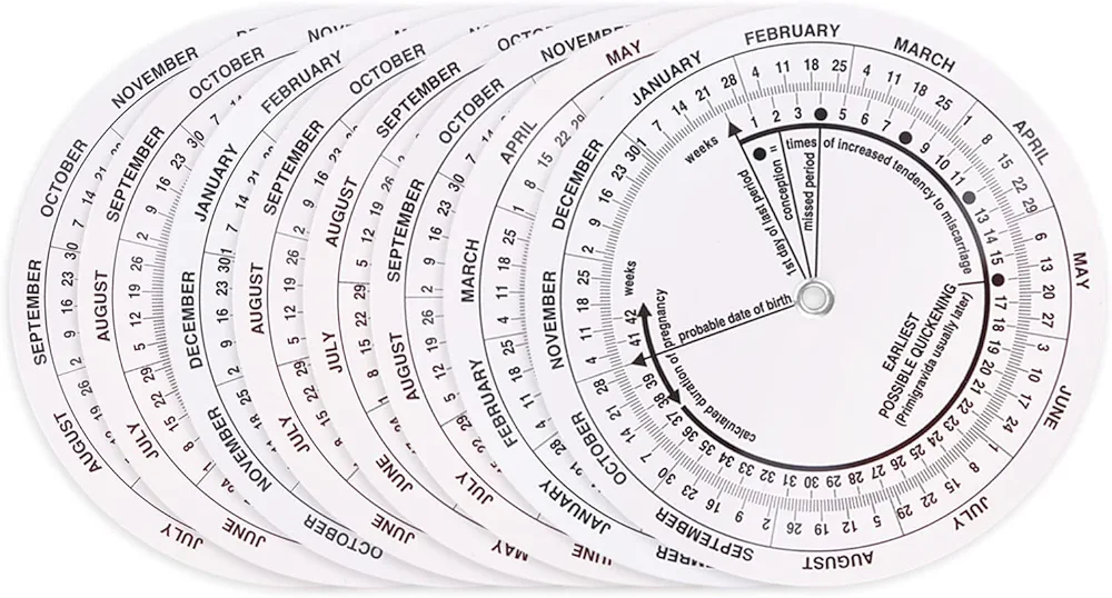 Petyoung 8Pcs Pregnancy Wheel, Pregnant Due Date Calculator for Pregnant Patients, Designed for OB/GYN, Doctors, Midwives, Nurses, and Patients