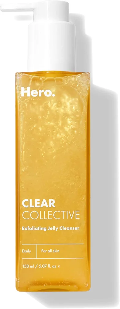 Hero Cosmetics Clear Collective Exfoliating Jelly Cleanser - Gentle Daily Foam Facial Cleanser, Removes Oil and Dead Skin, Fragrance and Paraben Free (5.07 fl oz)